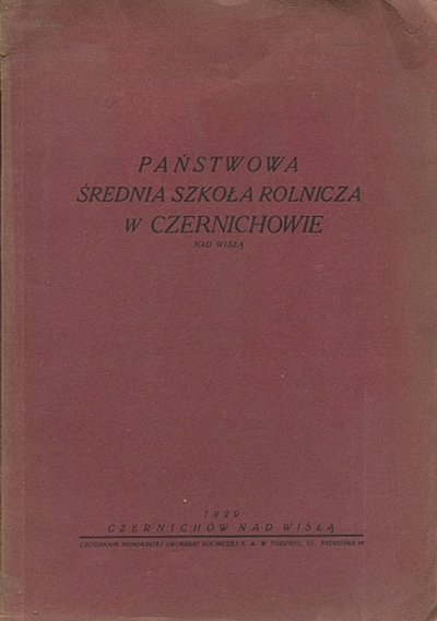 SZKOŁA ROLNICZA Czernichów rolnictwo 1929