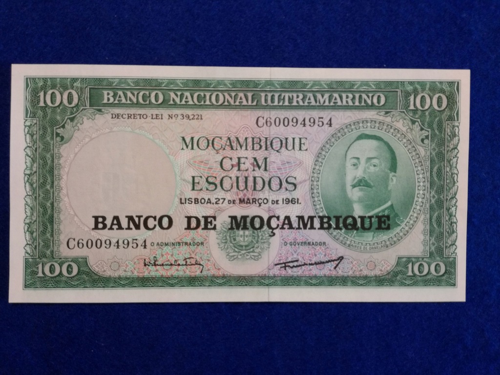Mozambik 100 Escudos 1961 r. 40/7