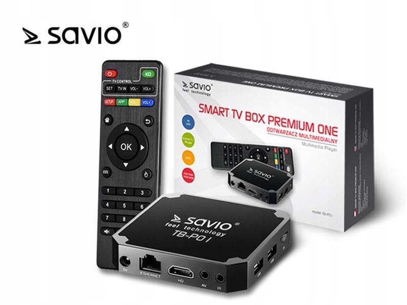 SAVIO TB-P01 Smart TV Box Premium, Android,,,,,,,