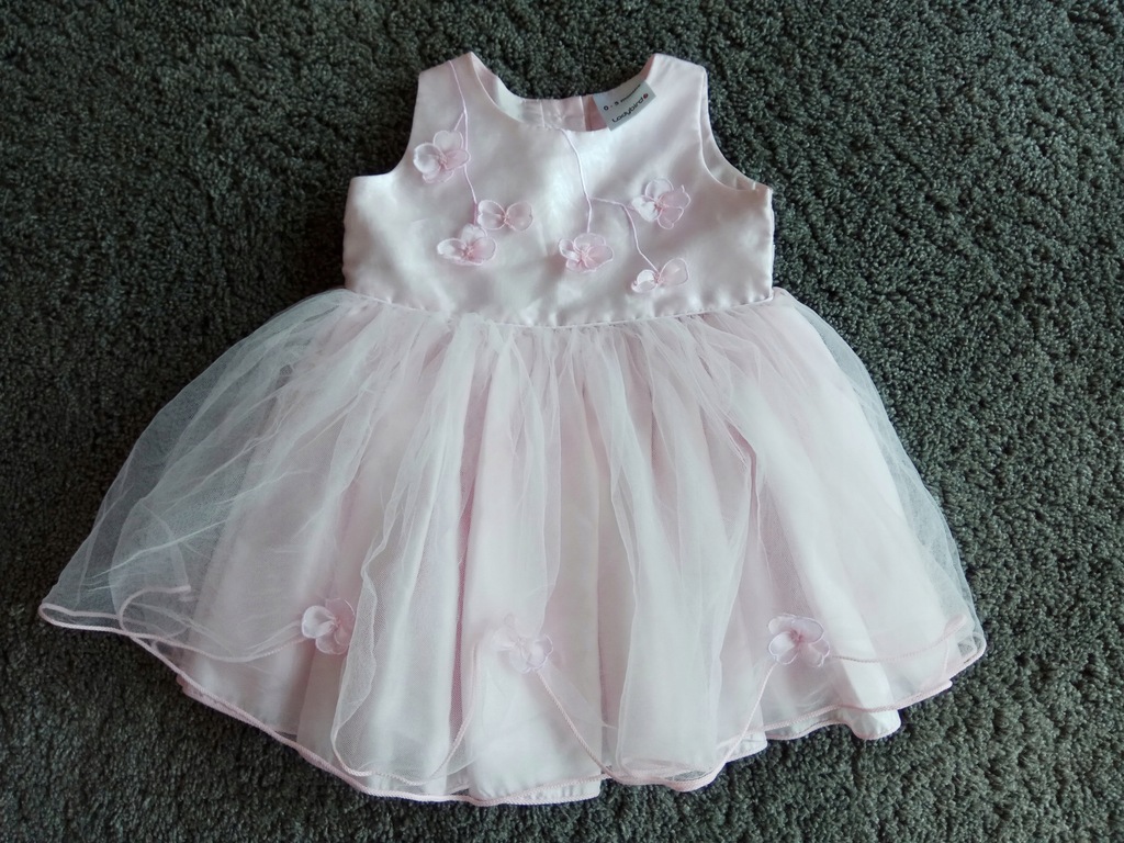 chrzest, sukienka tiul roz 56 cm LadyBird - 7594255391 - oficjalne archiwum  Allegro