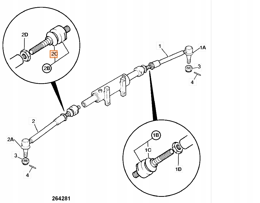 Рулевая тяга JCB 4cx