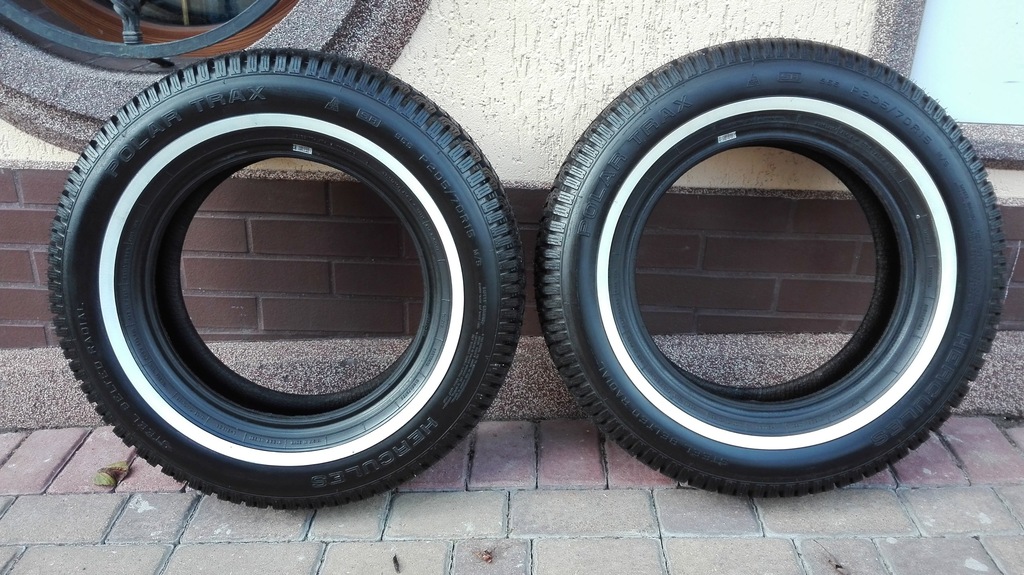 Opony z białym paskiem retro oldtimer zabytkowe 