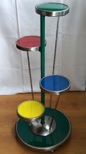 STARY KWIETNIK- LATA 60-te - METAL SZKŁO - DESIGN