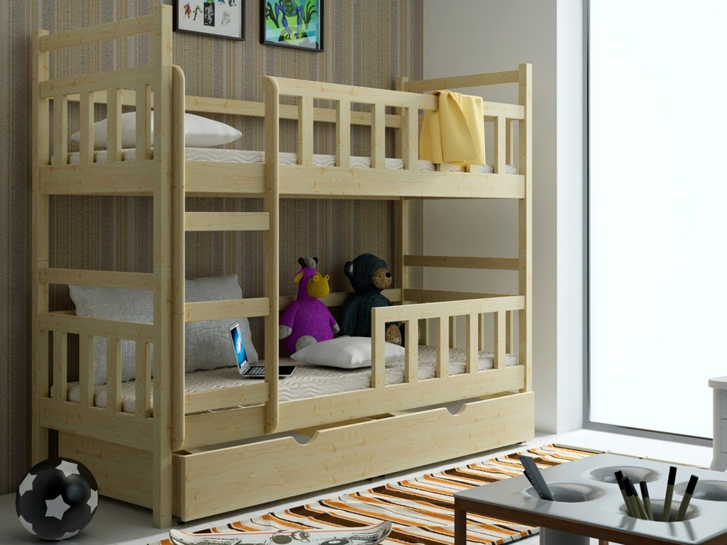 BAMBINO 8 piętrowe łóżeczko dla dziecka drewniane
