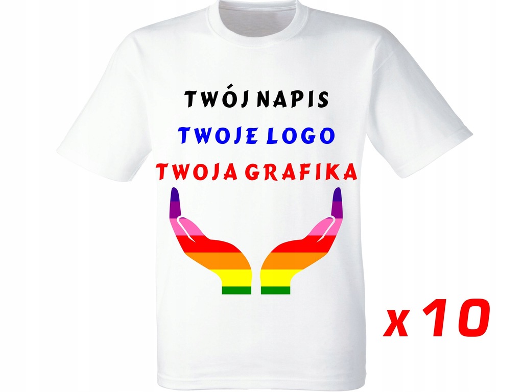 Koszulki 10szt T-shirt Nadruk Grafika Logo 15x15