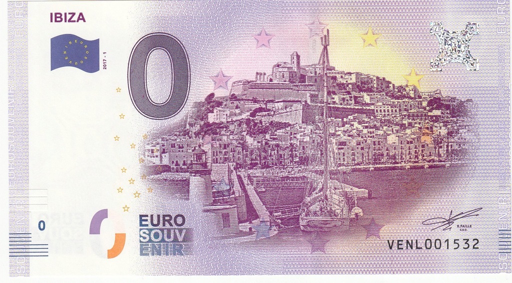 UE - Banknot 0 -euro -Hiszpania 2017-1-Ibiza