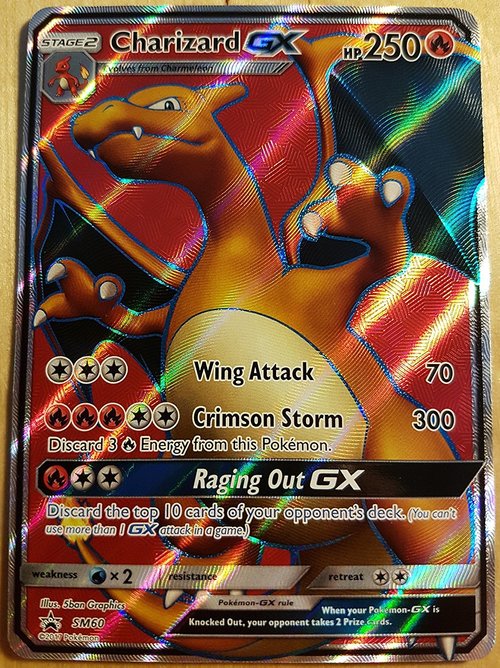 POKEMON CHARIZARD GX KARTA