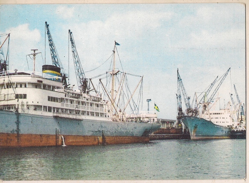 pocztówka STATKI Nabrzeże Rumuńskie GDYNIA - RUCH