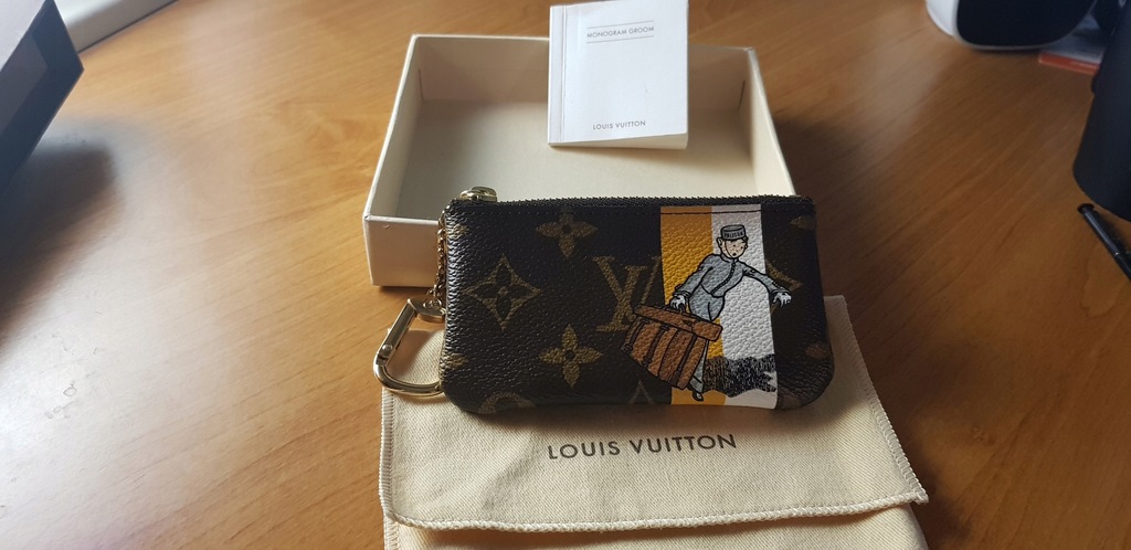 Auth Louis Vuitton Monogram Groom Pochette Key Coin Case M60033