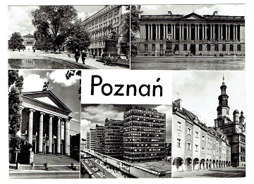 Poznań widokówka czarno biała