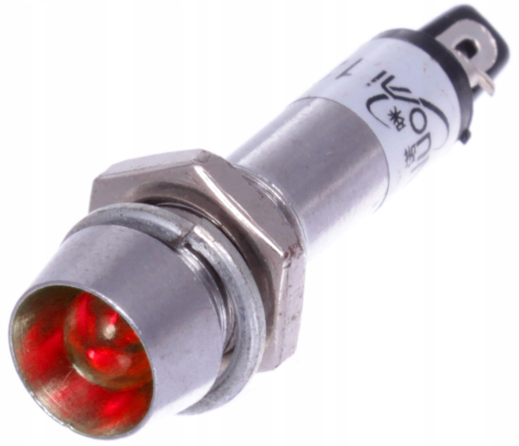 KONTROLKA DIODA LED WKLĘSŁA METAL RED 12V 8.2mm