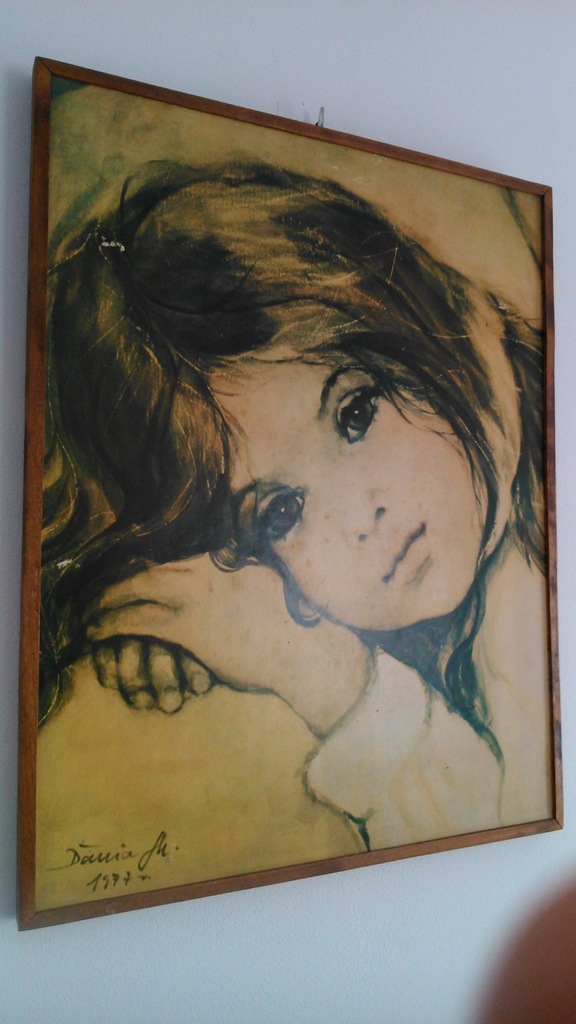 Obraz Kopia Design PRL dziewczynka dziecko 43x33cm