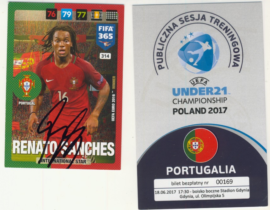 Panini Autograf Portugalia Sanches Fifa 365 