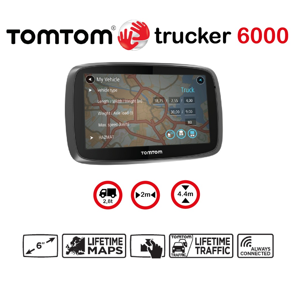 Tomtom Trucker 6000 LKW dozywotnio Lifetime TIR 7556281968
