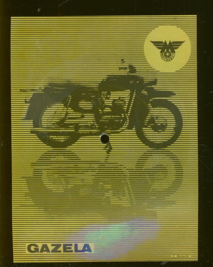 płyta pocztówkowa reklamująca motocykl SHL GAZELA