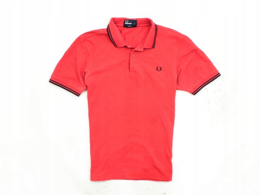 P Fred Perry Koszulka Polo Męska Bawełna Red roz M