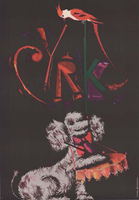 plakat cyrkowy Liliana Baczewska 1965 Cyrk pudel