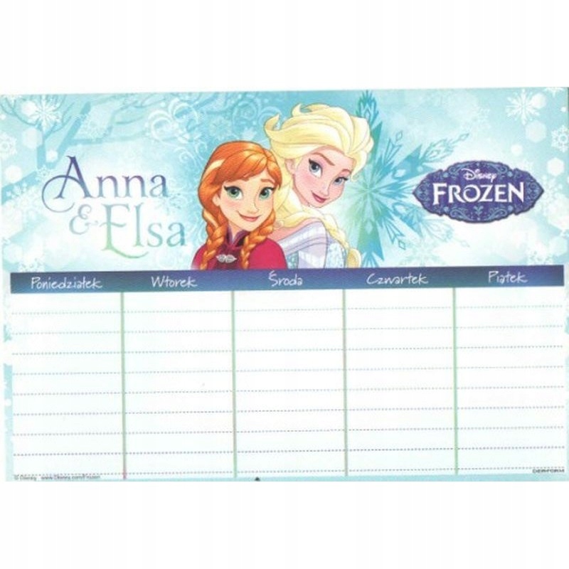 Plan lekcji Kraina Lodu Frozen wzór 4 PLNKL-04