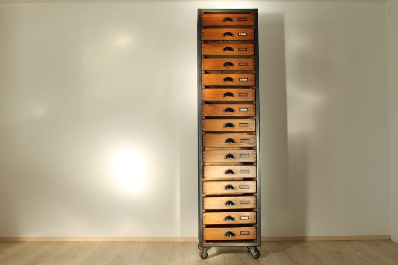 Szafka biblioteczna katalogowa loft, l.60-te, Krak