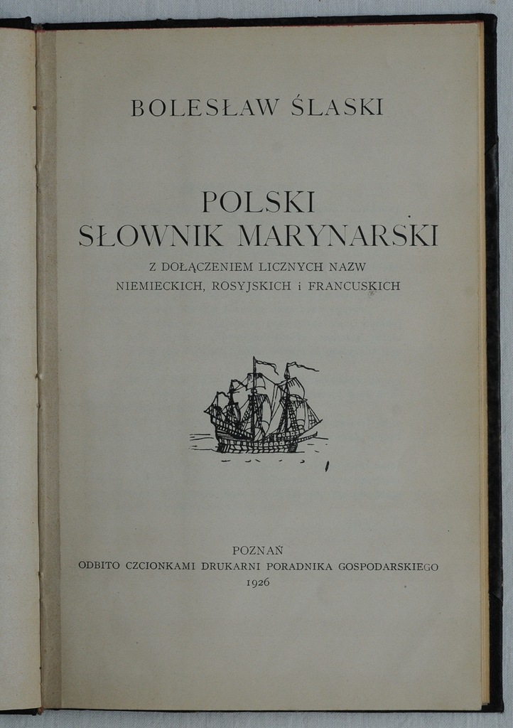 Żeglarstwo Polski słownik marynarski 1926r.