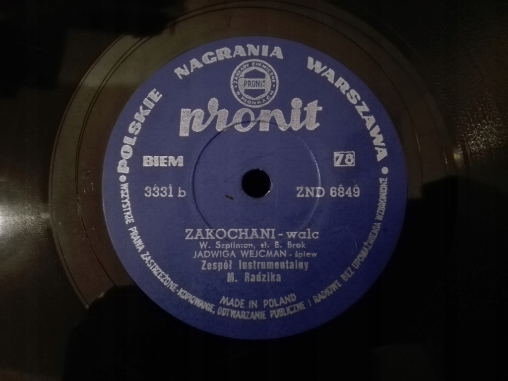 Jadwiga Wejcman - Zakochani / Komu piosenkę, Proni