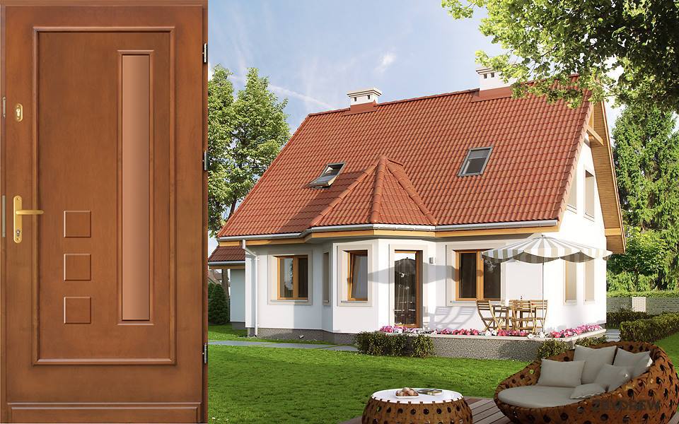 Długa szyba - WINDA -  Drewniane Drzwi ZBYDREW