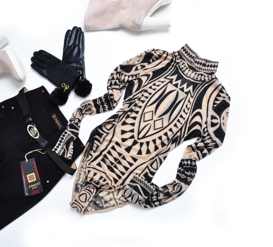 NEW ZIGANA - 2-CIELISTE BODY WE WZORY + CYRKONIE-M