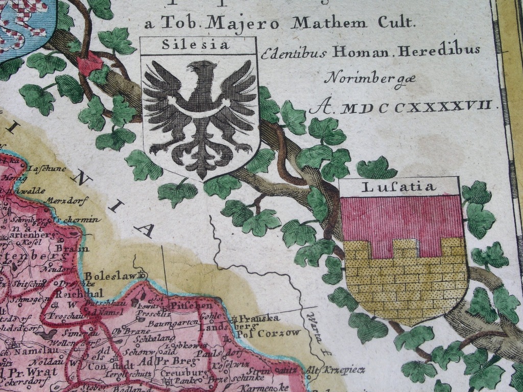 1760 MAPA POLSKI ŚLĄSK WROCŁAW OPOLE KATOWICE oryg