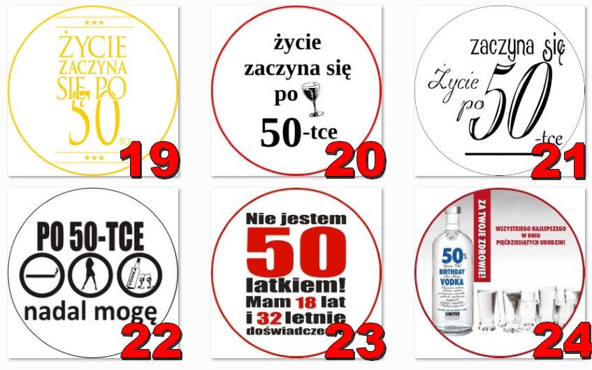 OPŁATEK NA TORT 50 URODZINY 25 wzorów 20cm WYBÓR - 6901156038