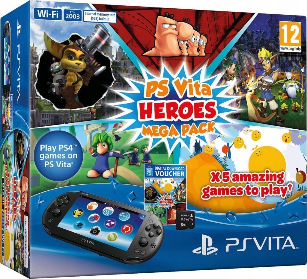 KONSOLA PSVITA HEROES MEGA PACK + 8GB NOWA