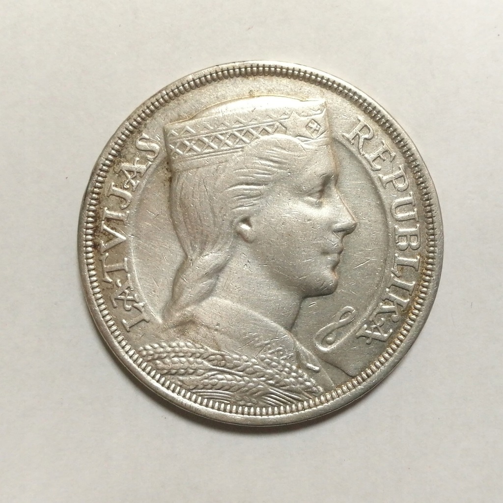 Łotwa 5 Lati 1929 Ag