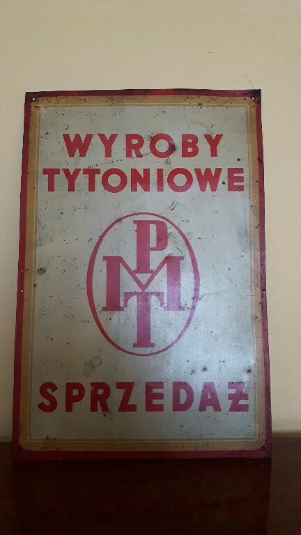 stara reklama szyld wyroby tytoniowe PMT