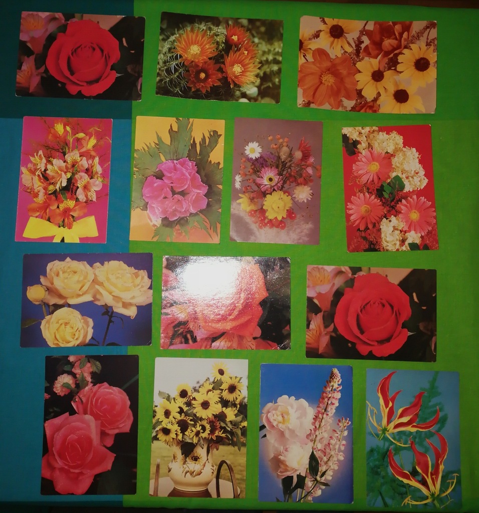 Stare pocztówki kwiaty różne + gratis zwierzęta