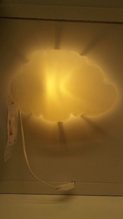 IKEA Dromsyn Lampa ścienna Chmurka Biała 24h