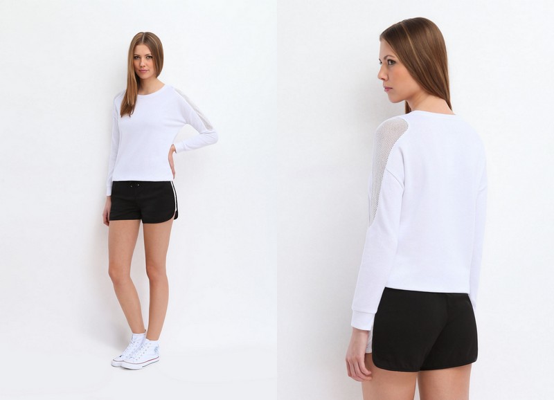 D8130 TOP SECRET DRYWASH BIAŁA BLUZA SIATECZKA _M