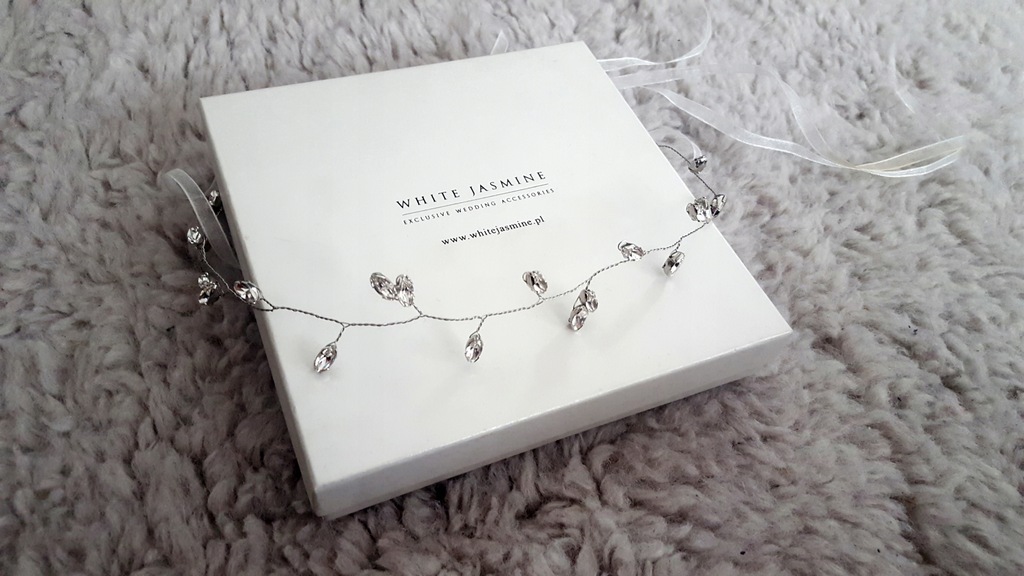 Ozdoba opaska ślubna WHITE JASMINE Swarovsky