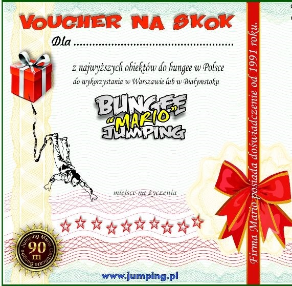 Skok BUNGEE - bilet voucher