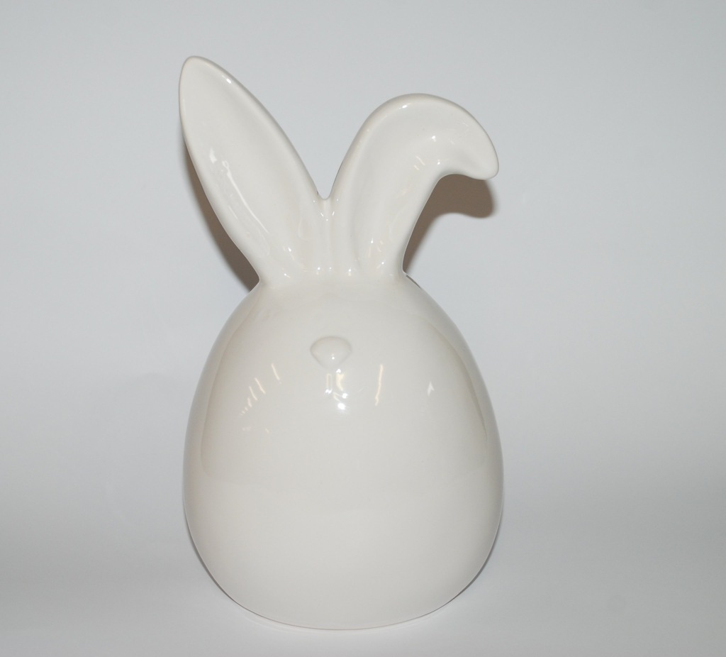 Zając Ceramiczny Biały Wielkanoc 26 cm