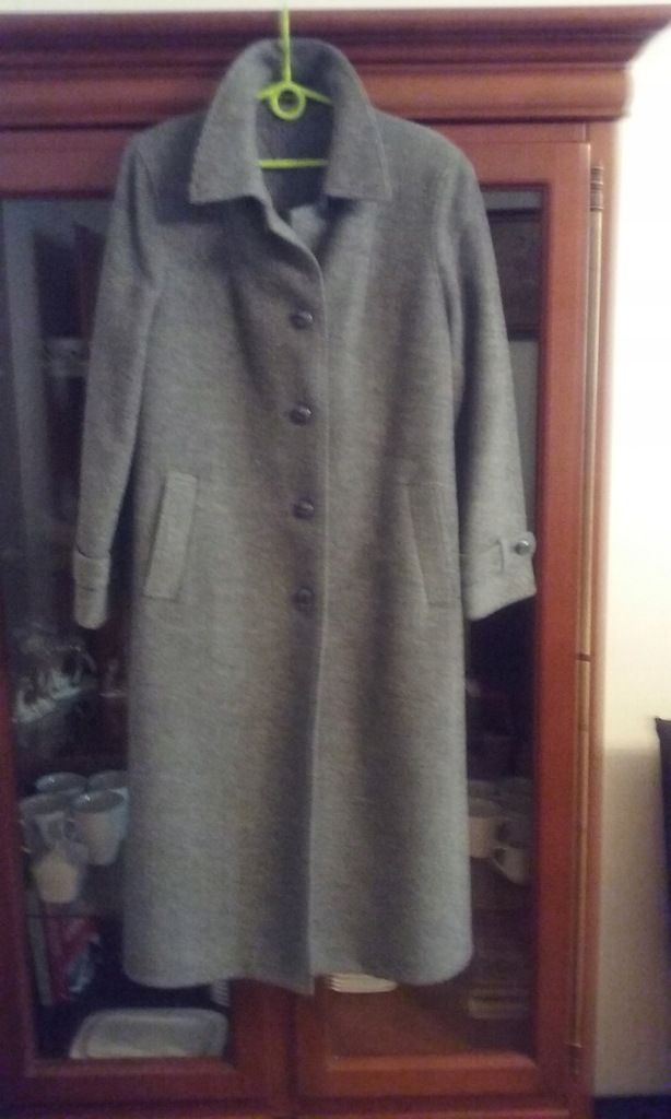 saturn komfortowy elegancki płaszcz wełna r.42-44