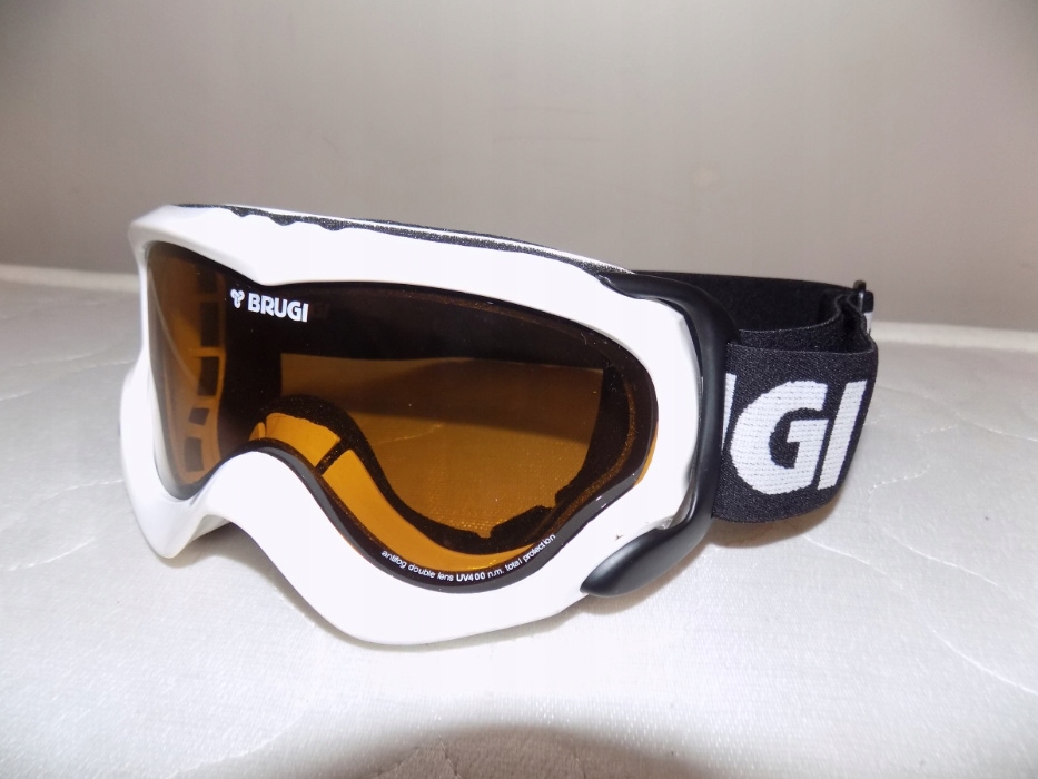 Gogle / okulary narciarskie Brugi białe jak nowe