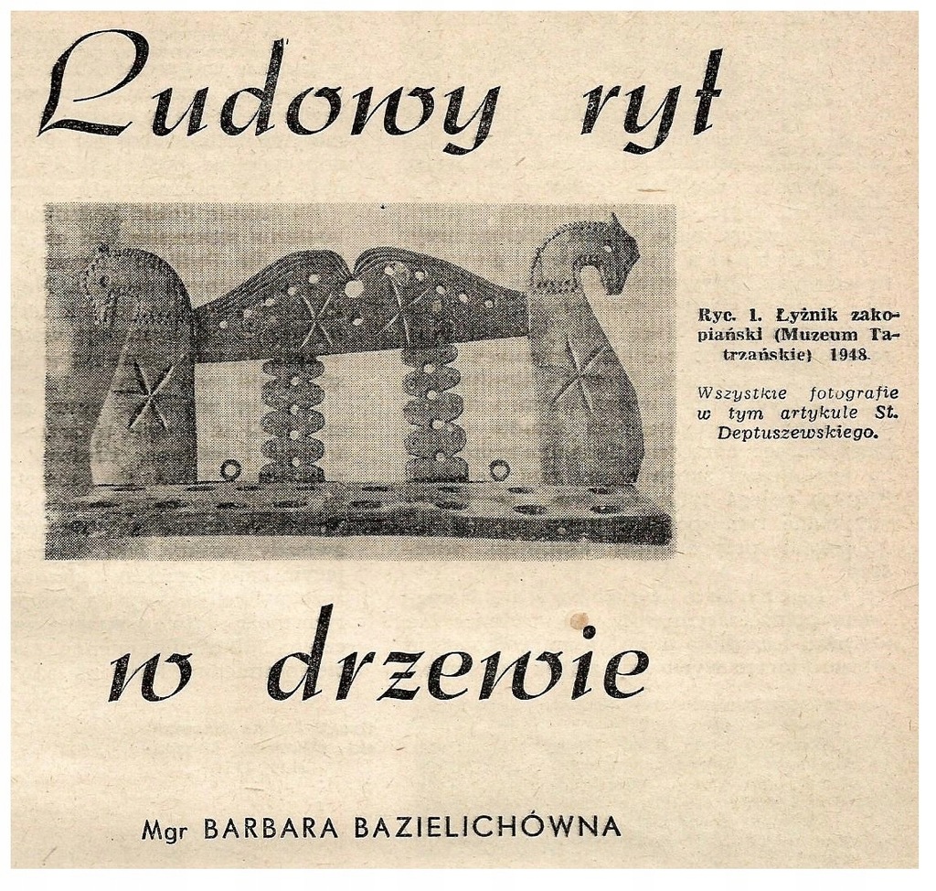 ŁYŻNIK PRZĘŚLICA DREWNO PODHALE KONIAKÓW