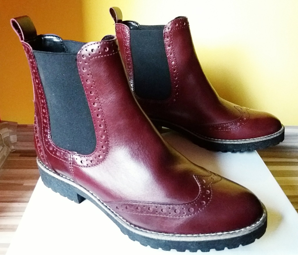 DEICHMANN skórzane sztyblety workery BORDO kazar36