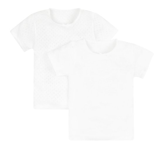 MOTHERCARE 2 pak koszulek białe krótki ręk NEW 122