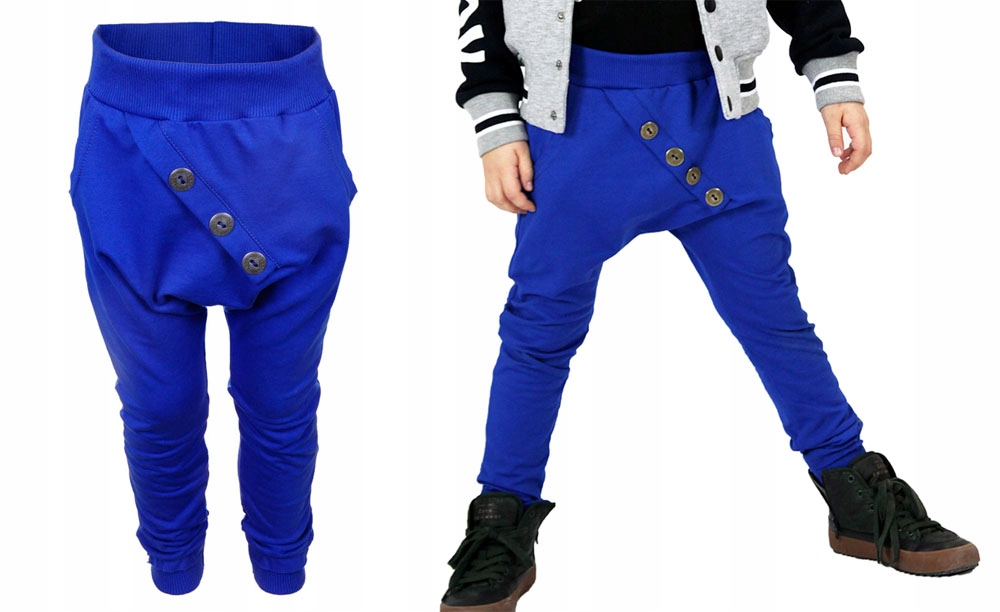 CHŁOPIĘCE SPODNIE DRESY BAGGY #GUZIKI#_#KIDS#_ 140