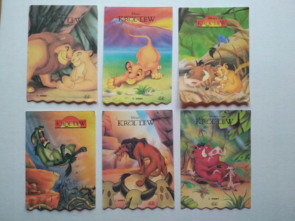 KARTECZKI LATA 90-te KRÓL LEW ZESTAW 24