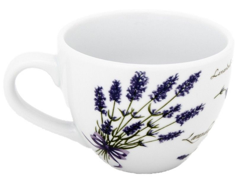 KUBEK KUBECZEK PORCELANOWY LAVENDA 500 ML BIAŁY