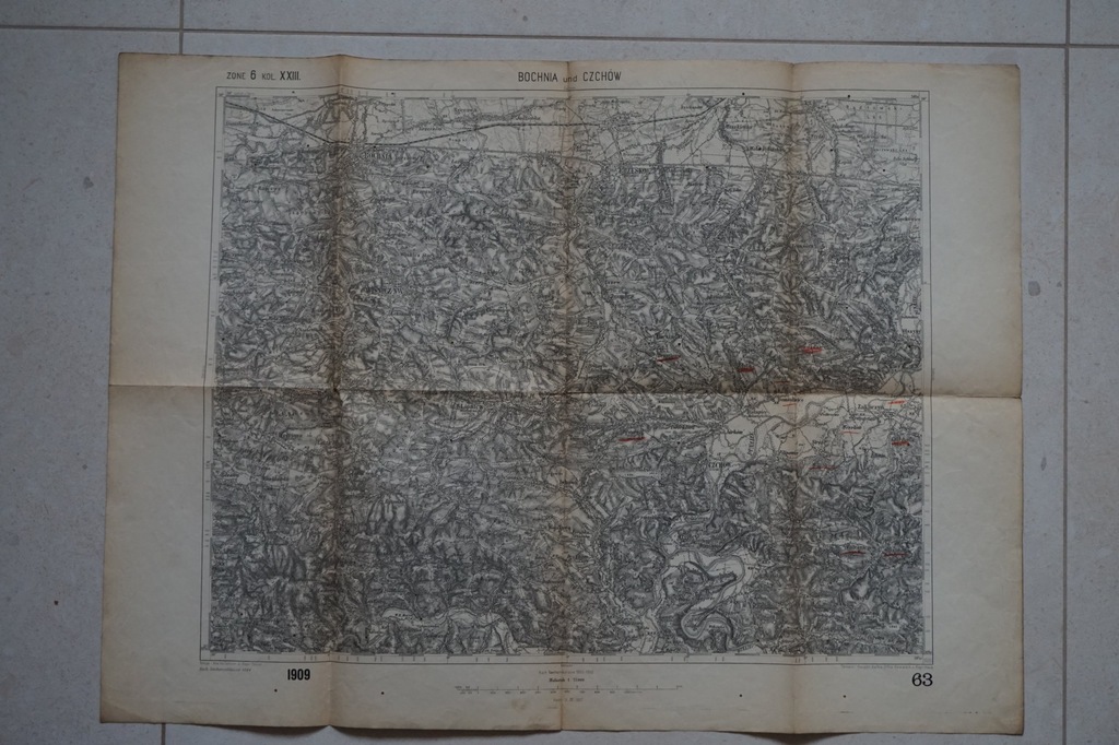 BOCHNIA CZCHÓW BRZESKO WIŚNICZ przedw. MAPA 1909