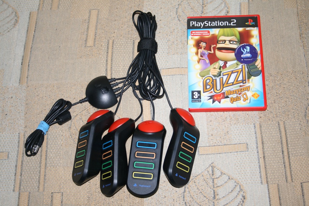 BUZZERY PS2 + BUZZ MUZYCZNY QUIZ / PlayStation 2