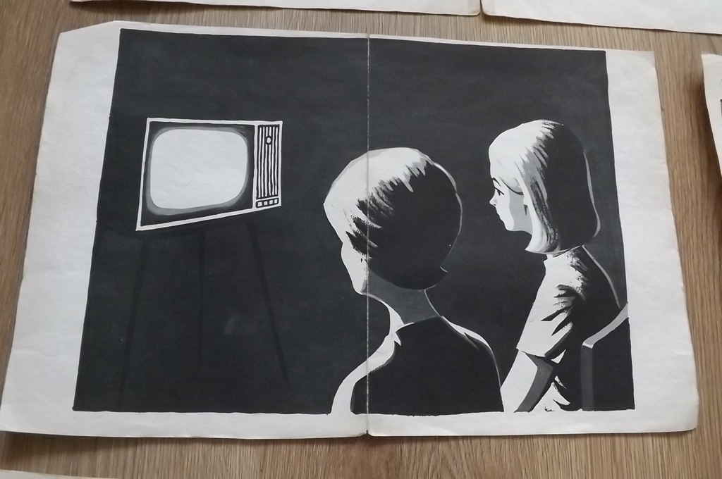 Rysunki PRL ilustracje LOFT strych creepy reklama