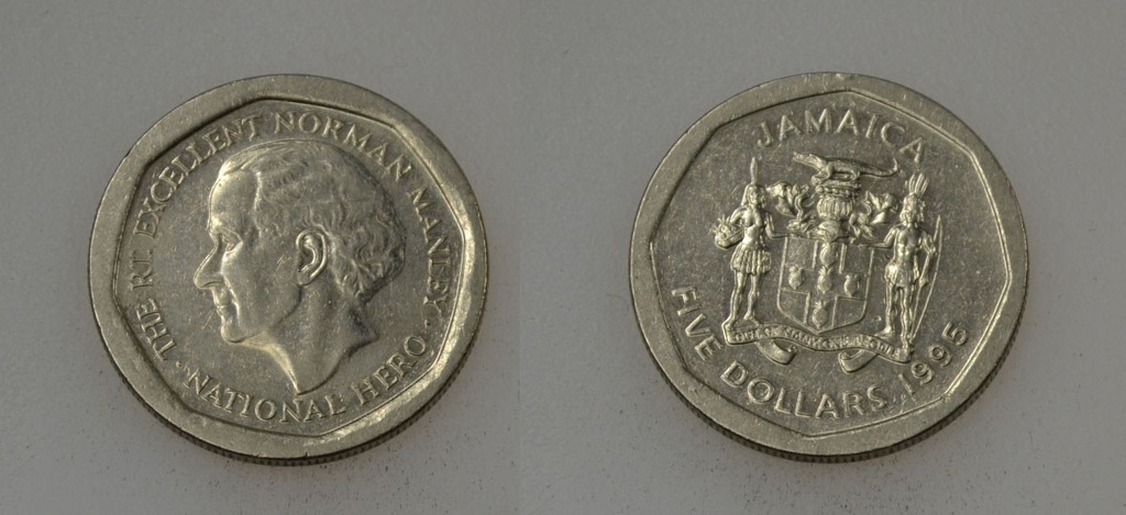 Jamajka Jamaica 5 Dollars 1995 rok od 1zł i BCM